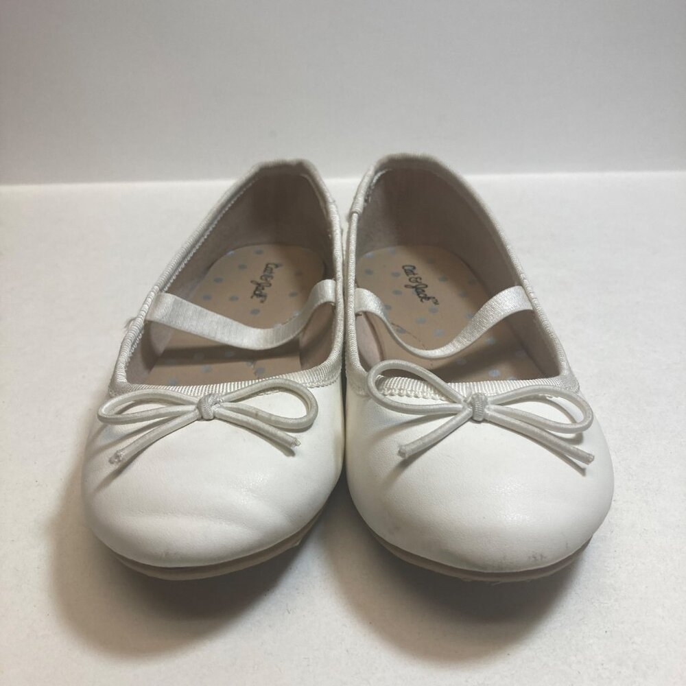 Cat & Jack Toddler Shoes White Mary Janes 9 Slip on Bow Accent - Picture 5 of 10